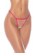 Front view of the sheer pink thong from the Sheer Babydoll & String Set Mapale Petal Kiss, designed with a transparent panel and thin waistband.
