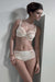 Conturelle Provence bra and panty set in beige, showcasing sheer lace full cup bra with floral embroidery for elegant full figure lingerie.