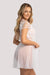 Back view of Sheer Mesh Robe Unikat Rubi showcasing its airy mesh fabric and delicate lace details, ideal for stylish nightwear or bridal wear.