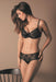 Conturelle Whisper Semi Sheer Lace Full Figure Bra in black with Italian lace and supportive three-part cups. Elegant full figure lingerie with free US shipping.