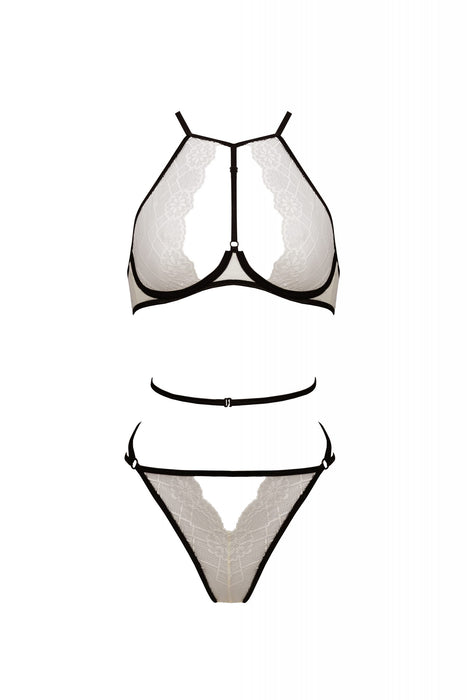 Soft Sheer Lace Top & Bikini Set Beige Intimates