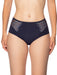 Conturelle Luxury Desire High Brief Panty in Endless Blue with sheer floral lace panels and high waist design for elegant support and comfort.