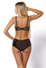 Rear view of model in PariPari Jenny Sheer Embroidered Full Brief Black and matching bra, highlighting sheer mesh and supportive fit.