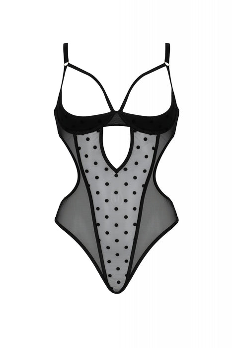 Open Cup Sheer Bodysuit Black Intimates