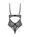 Back flat lay of Blomentis Lace Bodysuit - Crotchless Lingerie showing open back, bow detail, and sheer lace, perfect for naughty gift ideas.