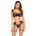 Sheer Cage Bra & Sexy String Garter Set Beauty Night Crystal