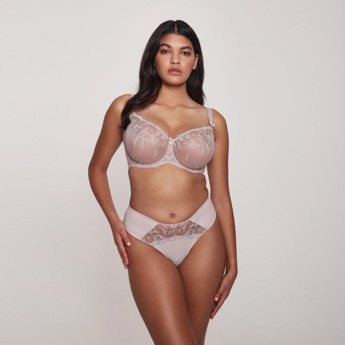 Sheer Three-Part Underwire Bra & Bikini Panty Set
