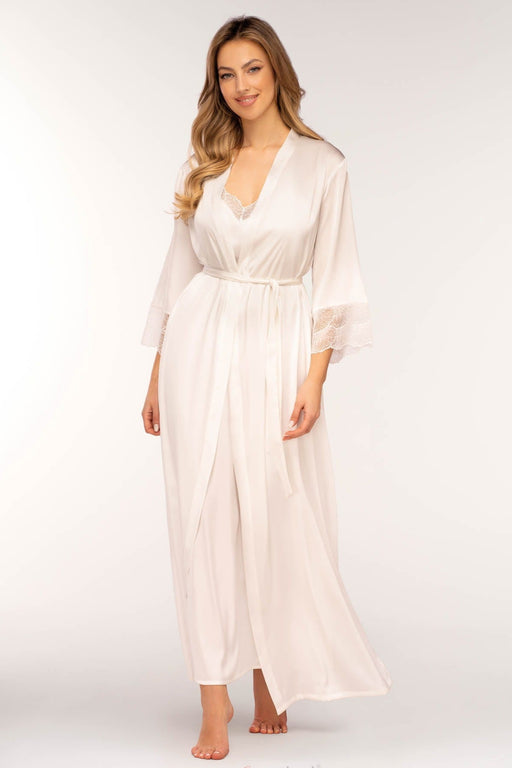 Satin Robe Ecru Loungewear; Shop @ Lavinia Lingerie