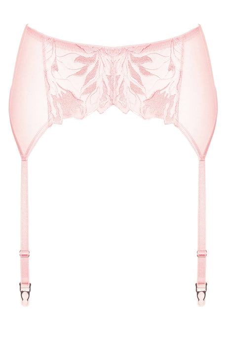 High Waist Mesh Garter Belt Gorteks Coco Pink
