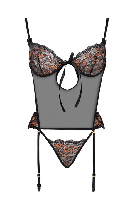 Sheer Mesh Lace Corset Beauty Night Goldie