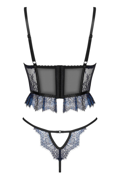 Sheer Lace Longline Bra & Sexy String Beauty Night Saphira