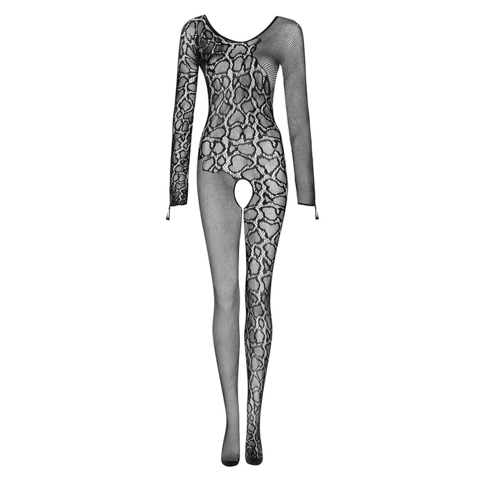 Sexy Crotchless Long Sleeve Bodystocking Obsessive Snake