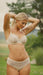 Outdoor scene featuring Samanta Amelia Sponge Cake balconette bra and lace panty set, combining comfort and elegance in sheer mesh design.