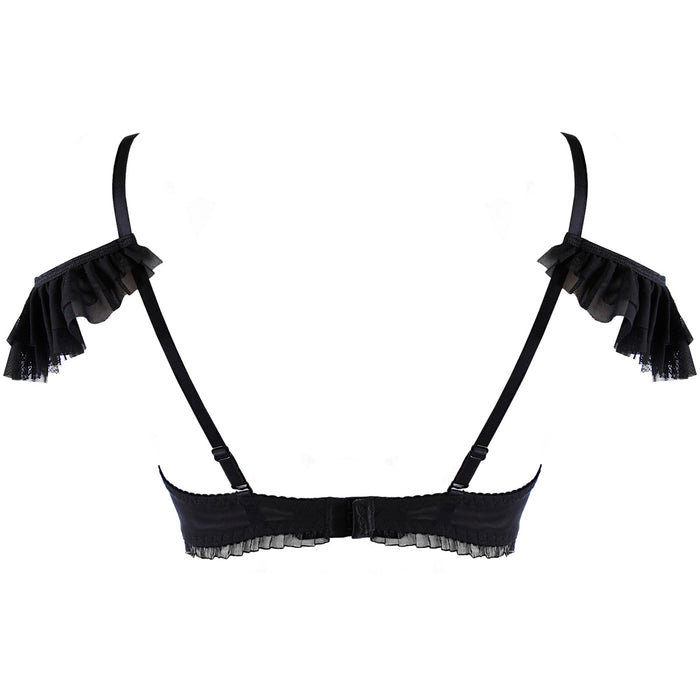 Sexy Ruche Open Cup Shelf Bra Axami Sweet Angel Black