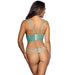 Longline Bra Sexy String panty Turquoise Intimates Set back view