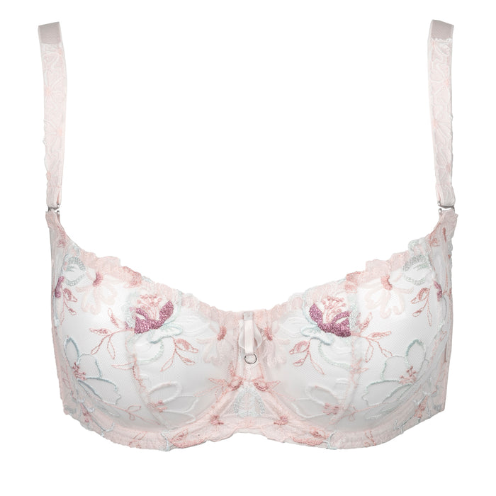 Sheer Mesh Balconette Bra Bisquit