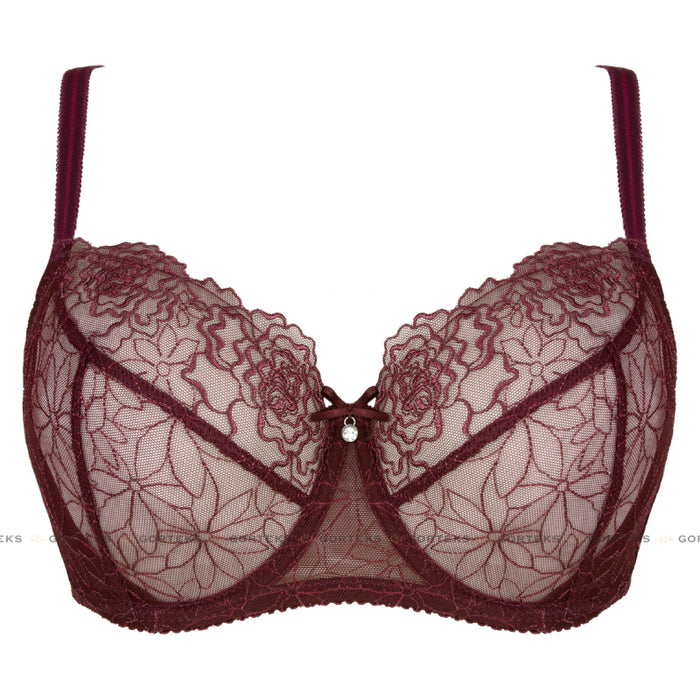 Sheer Lace Bra Gorteks Pamela Aubergine