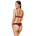 Burgundy lingerie bra & thong back view