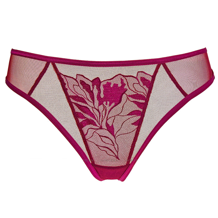 Sheer Mesh Thong Panty Gorteks Coco Burgundy