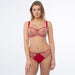 Balconette Bra Semi-Sheer Tanga Panty Red Lingerie Set Samanta Daniela A142