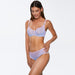 Sheer Mesh Bra & Transparent Brazilian Panty Blue Lingerie Set