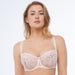 Sheer Mesh Embroidered Balconette Bra Donna Pink Lingerie