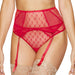 Sheer Mesh High Waist Garter Belt Gorteks Euphoria Red Intimates @ Lavinia Lingerie