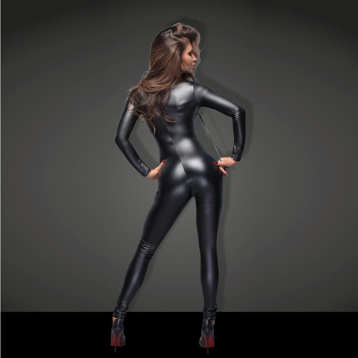 Powerwetlook Overall Leash Two-Way Zipper Catsuit