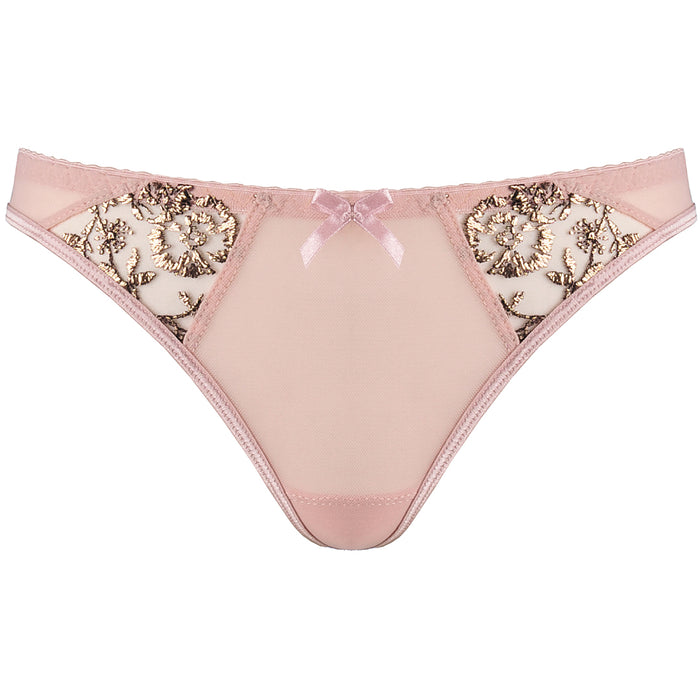 Transparent Mesh String Panty Axami Copper Rose Pink