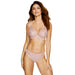 Sexy Triangle Bra Sheer Mesh Embroidered Thongs Pink Lingerie Set