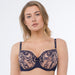 Sexy Sheer Mesh 3-Part Full Cup Bra Navy BLUE