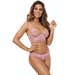 Sexy Sheer Longline Plunge Bra Lace String Panty Axami Seductive Rose Pink Intimates Set