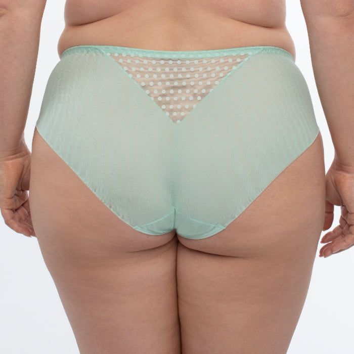 Sheer Mesh Brief Panty Green Underwear back view
