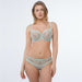 Plus SIze Bra & Tanga Panty Sheer Green Lingerie Set