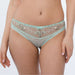Sheer Mesh Tulle Embroidered Tanga Panty Juno Green Lingerie