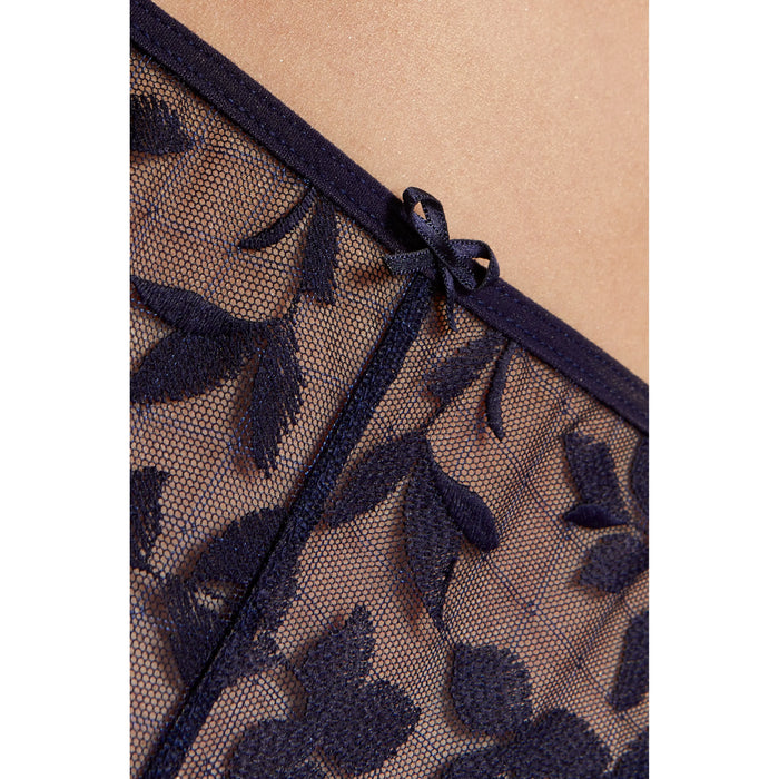 Sheer Floral Embroidery Thong Gorteks Mona