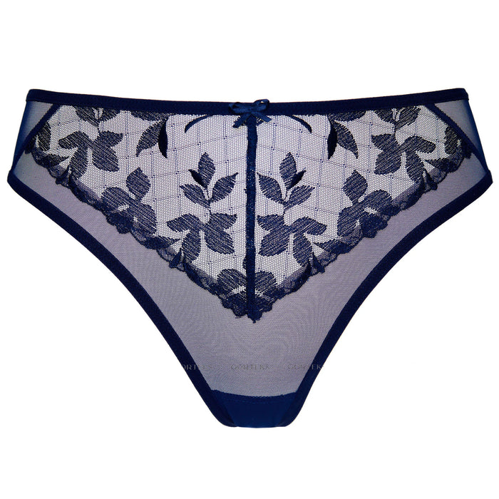 Sheer Floral Embroidery Thong Gorteks Mona