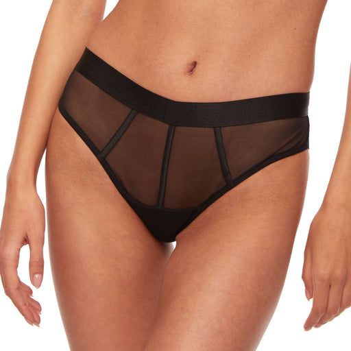 Sheer Mesh Brazilian Panty Kinga Mist Black Lingerie