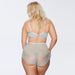 Full back view of Kinga Pastellove sheer mesh lingerie set, showcasing pastel tones and lace for plus size elegance and comfort.