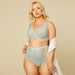 Pretty Plus Size Bra & Sheer High Waist Brief Panty Set Mint Lingerie