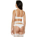 Bridal Bra, Garter Belt & Thong Panty Ivory Lingerie Set back view