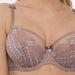 Semi-Sheer Full Figure Bra Taupe Lingerie front detail