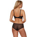 Sheer Plunge Bra Mesh Shorts Gossard Superboost Lace Blue Lingerie back view