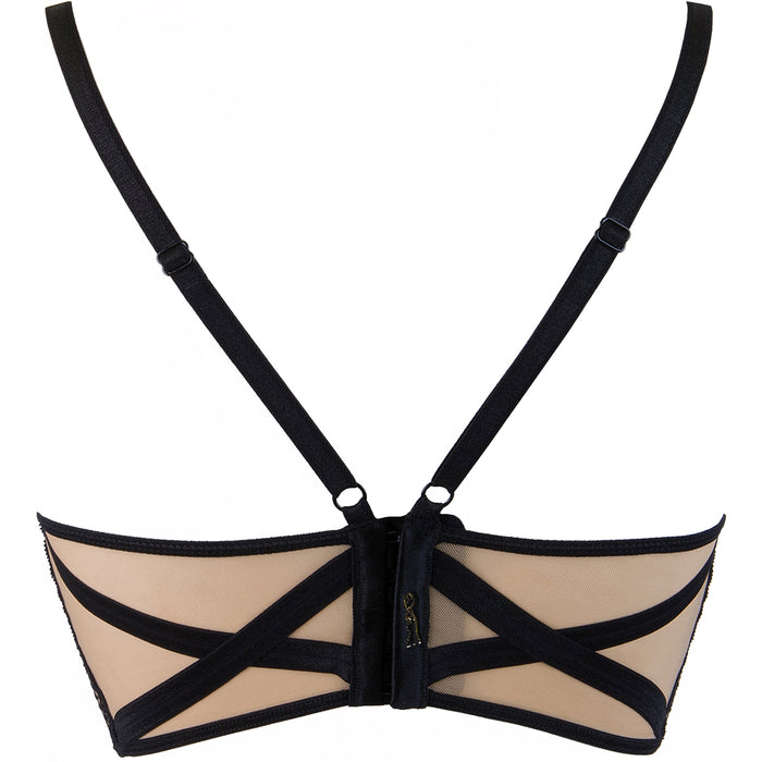 Sheer Lace Longline Plunge Bra Axami Golden Dream