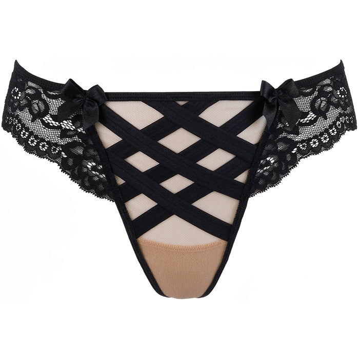 Sheer Mesh Lace Thong Panty Axami Golden Dream