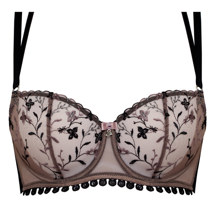 Transparent Embroidered Balconette Bra Antinea