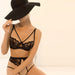 Sheer Plunge lace Bra & High Waist Brief panty @ Lavinia Lingerie