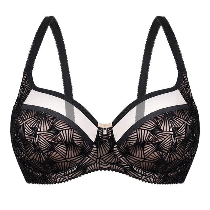 Semi-Sheer Soft Velvet Full Figure Underwire Bra Zoe