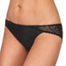 Conturelle Illusion Bikini Panty in black with sheer lace side panels and soft ribbed fabric, offering a low-rise fit and elegant design.