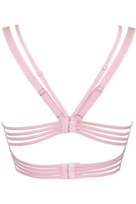 Sheer Lace Longline Bra Axami Rose Shadow